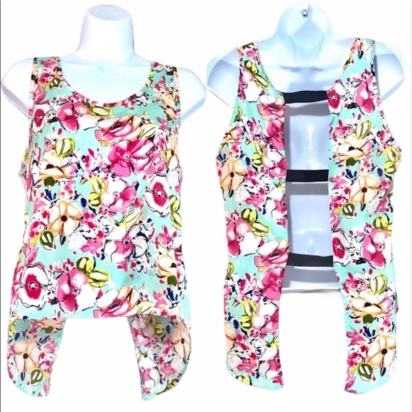 Foreign Exchange Mint floral cut-out back blouse - Picture 4 of 8